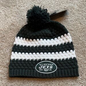 NFL women’s New York Jets Pom-Pom Beanie - Green and White